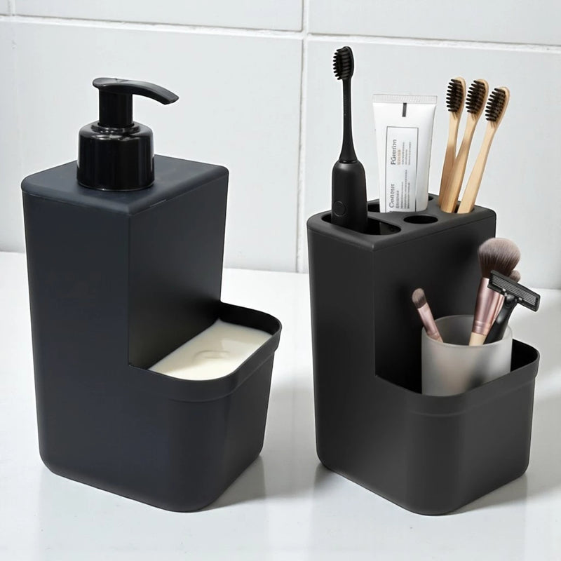 Dispenser de Sabonete Líquido e Porta Escovas de Dentes